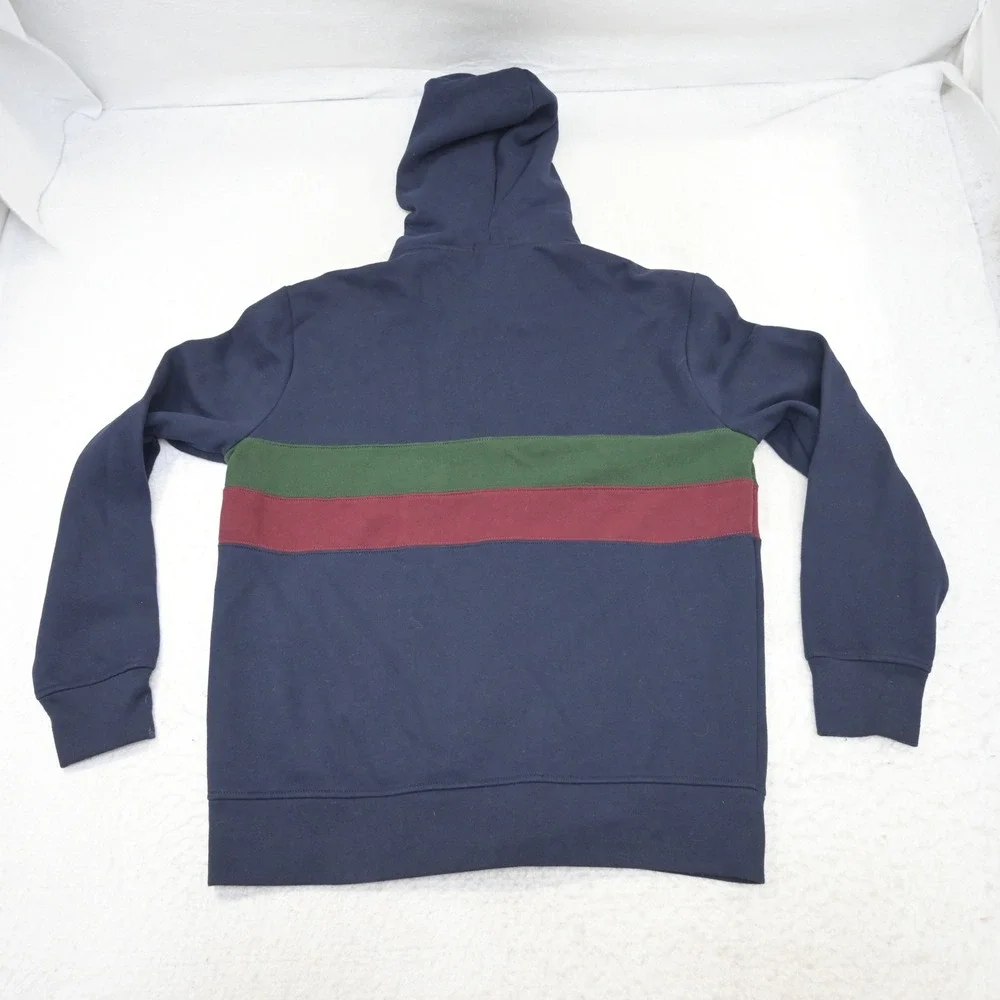 Polo Ralph Lauren Full Zip Hoodie Mens L Navy Blue Green Maroon Colorblock Pony